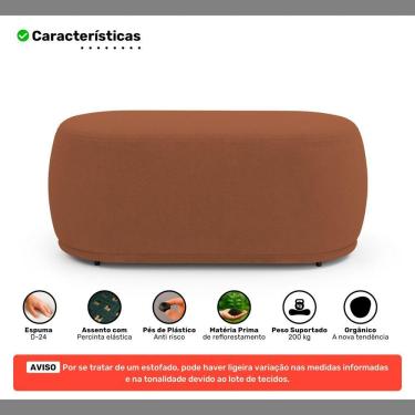 Imagem de Kit 02 Puffs Decorativos Orgânicos Molly 02 Lugares Bouclê Terracota - Desk Design
