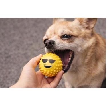 Imagem de Bolinha Cravo Emoji Para Pet Gato Cachorro Interativa - BelPet