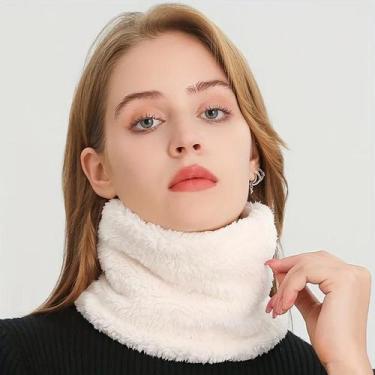 Imagem de Cachecol Feminino De Inverno Corta-Vento De Pelúcia, Gola Tubular De C