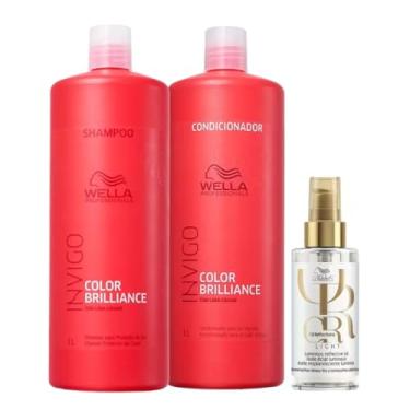 Imagem de Kit Wella Professionals Shampoo 1L e Condicionador 1L Invigo Color Brilliance + Óleo Light Oil Reflections 100ml