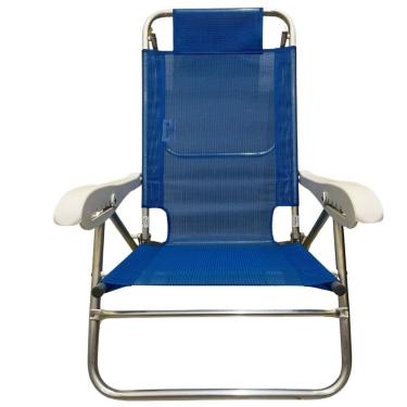 Imagem de Cadeira Reclinavel Preguiçosa Sanete Ronchetti 120 Kg 05 Pos Cor Azul