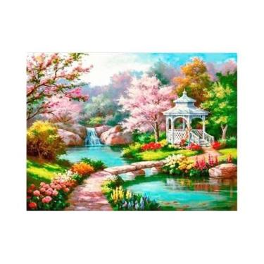 Imagem de Pintura Diamante 5D Paisagem De Casa, Bordado Mosaico 3D Com Broca Red