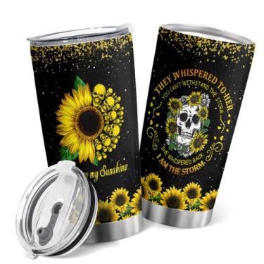 Imagem de Copo de viagem Oasisdream Oasisdream 600 ml com estampa de caveira