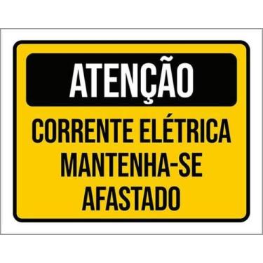 Imagem de Kit 5 Placas De Atenção Corrente Elétrica 27X35 - Sinalizo