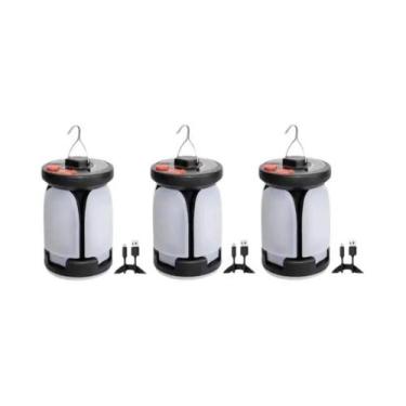 Imagem de Lanterna De Camping LED Recarregável Solar USB, Iluminação Externa, Lâ