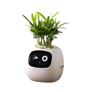 Imagem de Vaso Inteligente Tuya Ivy Branco Com 49 Expressões, 7 Sensores, IA, Cu