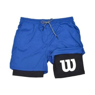 Imagem de Shorts Esportivos Masculinos 2 Em 1 Para Academia, Corrida, Treino E U