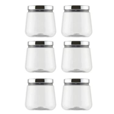 Imagem de Kit 6 Potes Plástico Multiuso Tampa 1,2l Bolachas Biscoito - - Bandeir