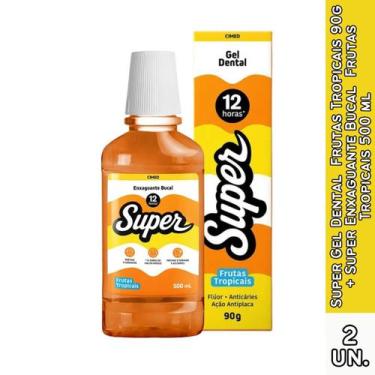 Imagem de Super Gel Dental Frutas Tropicais 90g + Super Enxaguante Bucal Frutas 