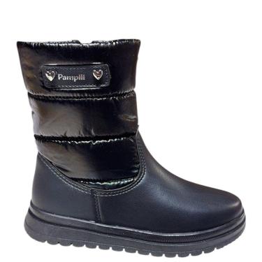 Imagem de BOTA INFANTIL MODERNA PAMPILI FLORA PRETO CONFORTÁVEL 770009-Feminino