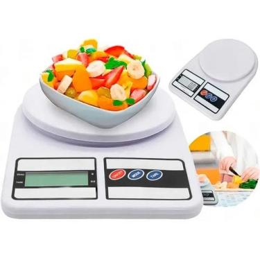 Imagem de Mini Balança Culinária De Pesagem 3g à 10kg Precisão 1g - 4051, branco