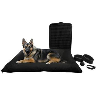 Imagem de Kit Colchonete Pet Grande Sanitário Comedouro Coleira Bolinha - Supri 