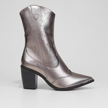 Imagem de Bota Western Cano Médio Vizzano Metalizada Feminina-Feminino