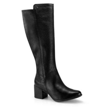 Imagem de Bota Feminina Cano Longo Bottero Couro Salto Grosso 346903-Feminino