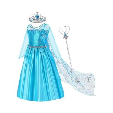 Imagem de Fantasia De Princesa Elsa Frozen Para Meninas, Traje De Cosplay De Hal
