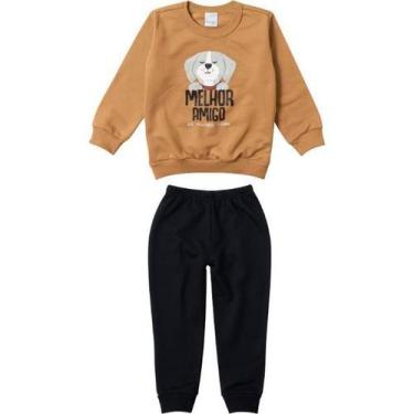Imagem de Conjunto Moletom Infantil Menino Malwee kids Ref. 78386, 1, Marrom cla