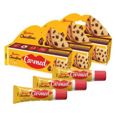 Imagem de Kit 3 Carmed Chocotone Panetone Bauducco Hidratante Labial com Sabor C