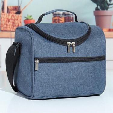 Imagem de Bolsa Termica Marmita Porta Lanche Bebida Viagem Cor:Azul Marinho - oe