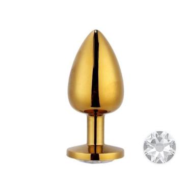 Imagem de Plug Anal Dourado com Joia Luxo e Prazer Sensual - MEAME, MPA1302-P PR
