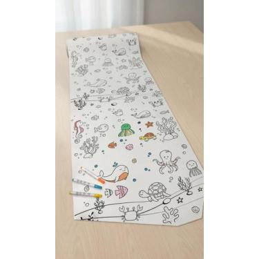 Imagem de Bobina Papel Para Colorir Fundo Do Mar 50m X 40cm - Congratulations St