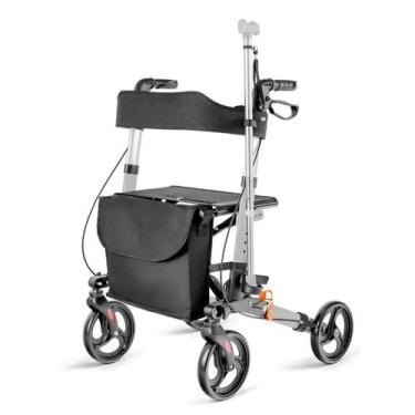 Imagem de Andador Adulto Idoso Premium de Alumínio Dobrável 4 Rodas Hidrolight