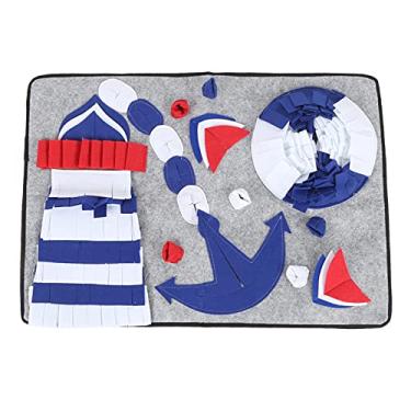 Imagem de GLOGLOW Tapete de consolo para animais de estimação, almofada de feltro padrão de navio a vapor cobertor de treinamento de nariz para cães alimentação lenta e liberação de pressão (#1) tapetes de alimentação