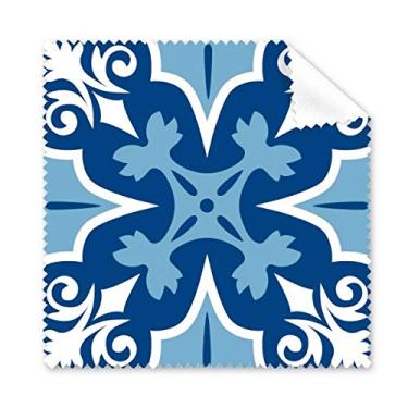 Imagem de Marrocos Pano de Limpeza Decorativo Flor Azul Ilustração Tela de Telefone Limpador de Óculos 5 peças