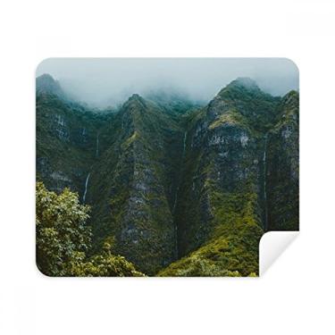 Imagem de Jungle Valley Cliff Fog Forest Limpador de tela 2 peças de tecido de camurça