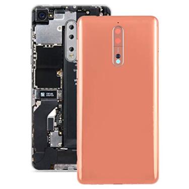 Imagem de Peças de reparo de celulares Tampa traseira da bateria com lente de câmera e chaves laterais para Nokia 8