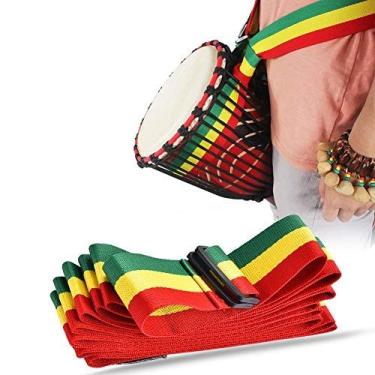 Imagem de Djembe, alça de ombro africano, cinto de tambor de mão africano portátil tricolor alça djembê para desempenho de palco alça djembe