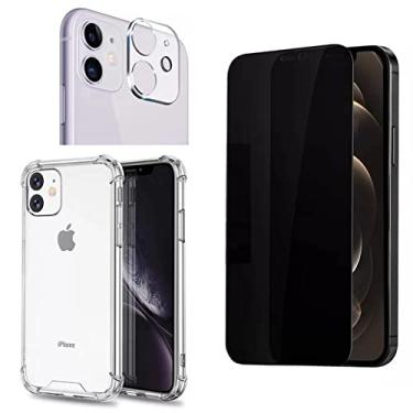 Imagem de Kit Capa Anti Impacto + Pelicula Privacidade + Pelicula Câmera Compatível iPhone 12 13 14 Pro Max (iPhone 12)