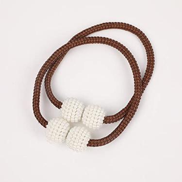 Imagem de Corda de flores criativas acessórios de cortina de fivela magnética acessórios de cortina simples pequena pérola pulseira de fivela magnética, T6,2 PCS