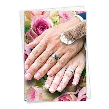 Imagem de Congrats de casamento P-Single-Wed-Congrat NobleWorks, Hands And Cat Paw Wedding Congratulations 9030, 1 Wedding Card & Envelope (SKU:9030)