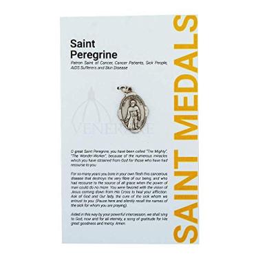 Imagem de Medalha de santo e santo assunto de 2,5 cm com cartão de oração | Mais de 25 santos diferentes | Berloque durável e detalhado | Medalha com pingente cardada com oração | joia cristã