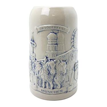 Imagem de Caneca de cerveja Beer Stein Munich Beer Wagon Stoneware da E.H.G | 1 litro