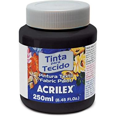 Imagem de Acrilex Fosca Tinta para Tecido, Preto, 3 x 250 ml