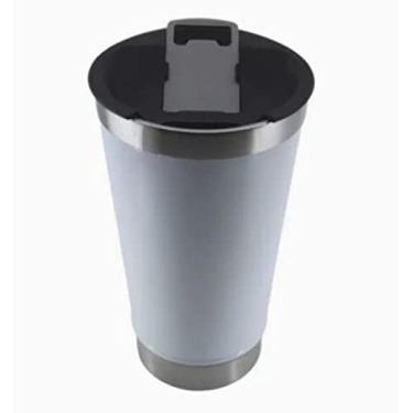 Imagem de Copo Térmico Inox Branco Abridor 473ml Cerveja Drinks Bebida