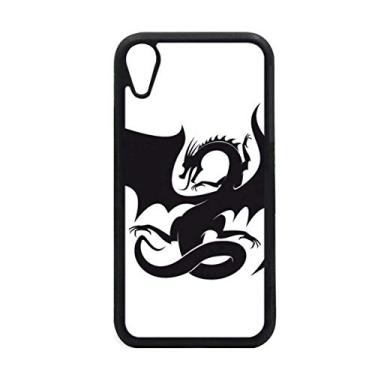 Imagem de Capa Dragon Animal Art Grain Outline para iPhone XR para proteção de telefone Apple