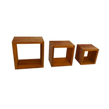 Imagem de Kit 3 Nichos Madeira De Demolição medidas 30cm, 25cm E 20cm