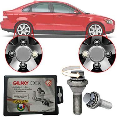 Imagem de Trava Antifurto Anti Roubo de Roda Parafuso Porca Farad Galaxylock Volvo S40 1996 à 2010 Com Mais de 10.000 Segredos H/M