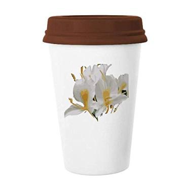 Imagem de Caneca de cerâmica de flor de gengibre selvagem Cuba Art Deco presente moderna caneca café bebendo vidro cerâmica copo tampa