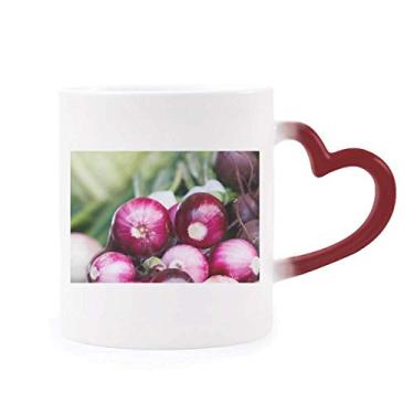Imagem de Caneca Temperada Vageable Cebola Sensível ao Calor Caneca Vermelha Mudança de Cor