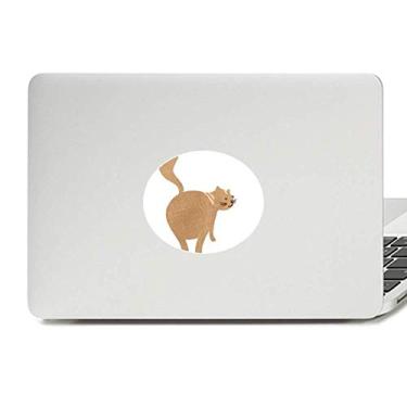 Imagem de Adesivo de notebook com emblema de vinil marrom fofo gato andando animal