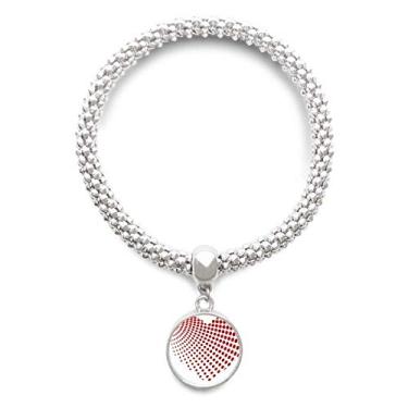 Imagem de DIYthinker Pulseira com pingente de prata para o Dia dos Namorados Red Radiate Dots Bracelete ajustável