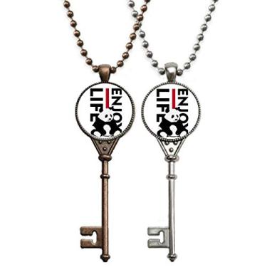 Imagem de OFFbb-USA Colar com pingente de panda Living Enjoying para decoração de casal