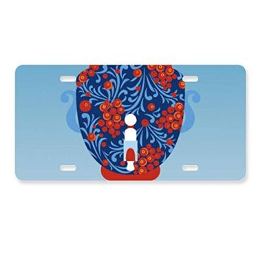 Imagem de DIYthinker Placa de licença com símbolo nacional da Rússia para decoração de placa de carro em aço inoxidável