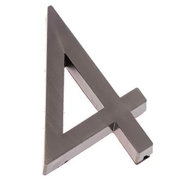 Imagem de Placa flutuante 3D de 7,6 cm, placa de endereço com número de porta cromada de cetim preto, para artigos de decoração de apartamentos planos, placa digital de 0 a 9, plástico ABS