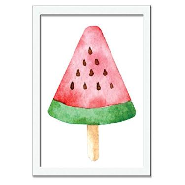 Imagem de Giz de Cor Confecções Quadro Decorativo Melancia Branco