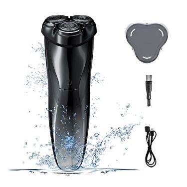 Imagem de Barbeador elétrico masculino ENCHEN com grau IPX7 à prova d'água, sem fio, barbeador rotativo 3D com lâmina flutuante, barbeador elétrico para homens com aparador Pop-Up recarregável