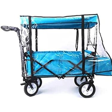 Imagem de Capa de chuva para carrinho universal, capa de chuva de plástico transparente, vagão dobrável dobrável para uso externo acessórios para carrinho de carrinho portátil - capa de chuva vento de